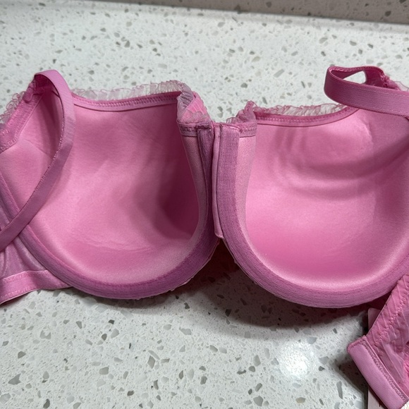 Savage x Fenty NEW Pink Back to the Boudoir Balconette Bra Swiss dot SZ 38DDD - Picture 5 of 5